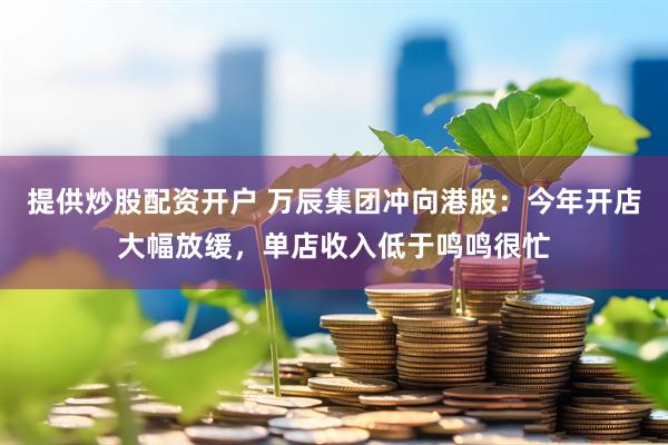 提供炒股配资开户 万辰集团冲向港股：今年开店大幅放缓，单店收入低于鸣鸣很忙